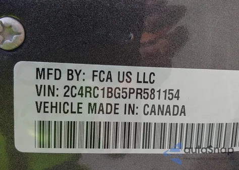 2023 Chrysler Pacifica Touring L z USA, uszkodzony, nr VIN 2C4RC1BG5PR581154